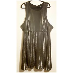 Torrid Silver Metallic Sleeveless A line Dress